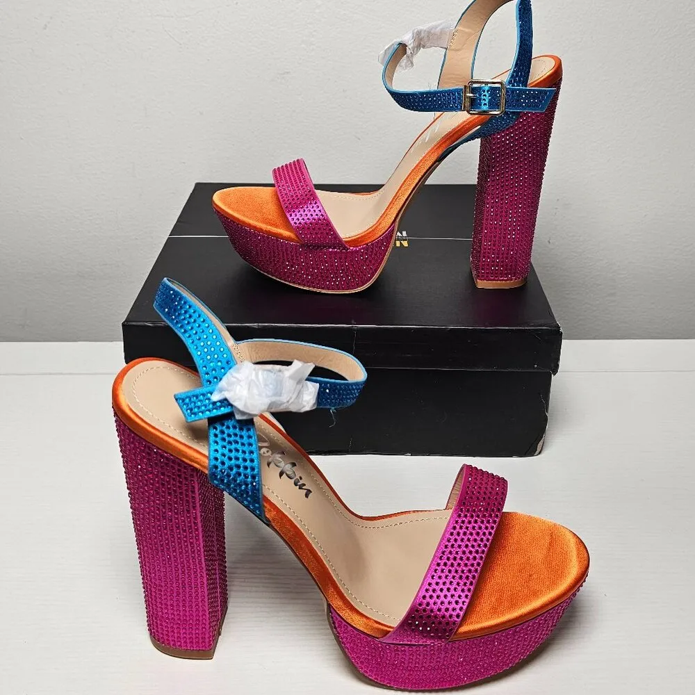 Cape Robbin Rosss Rhinestone Platform Heel - MULTI - Women's Size 10 - JYU6735 - Image 8