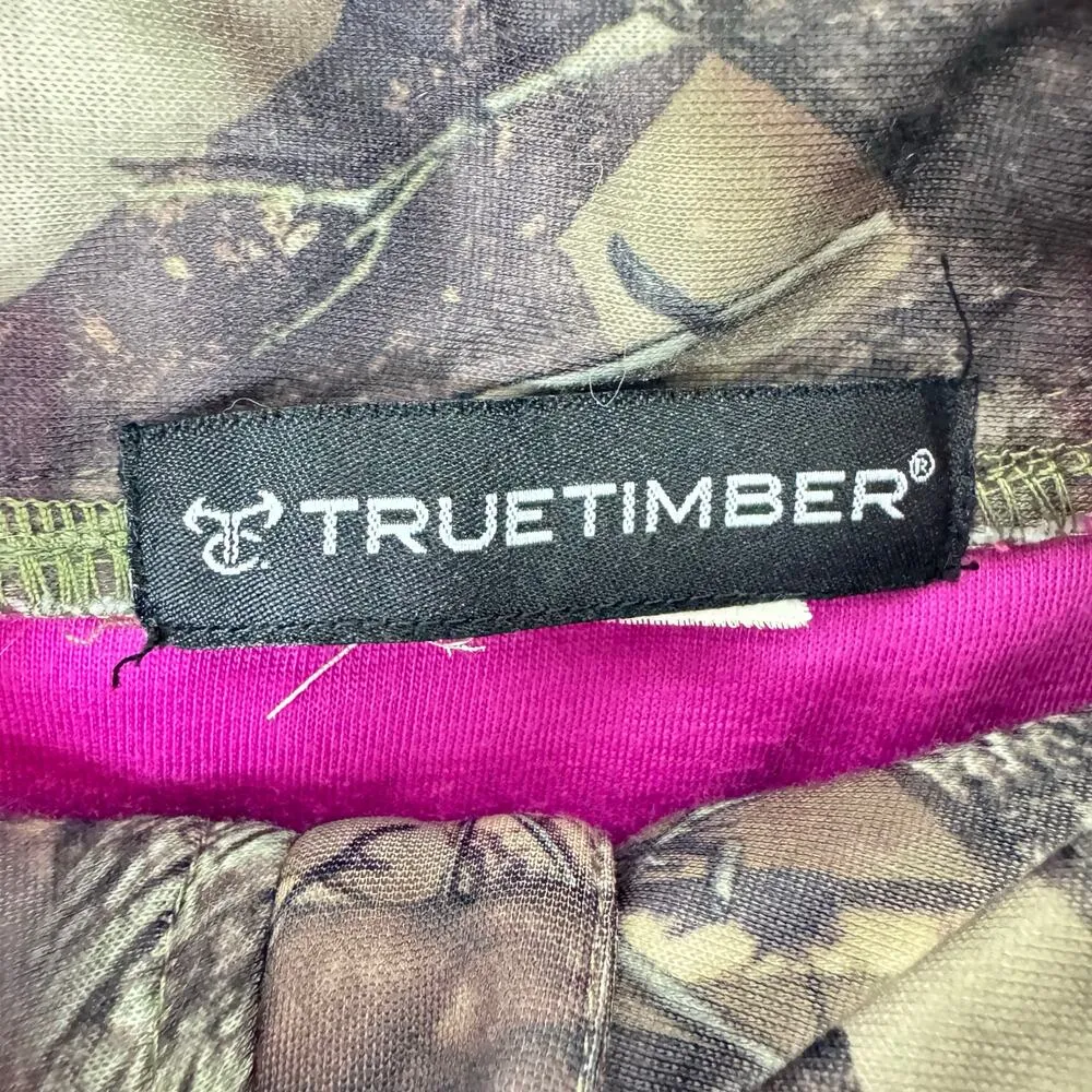 True Timber Pink Camo Mock Neck 1/4 Zip Fleece Lined Pullover Sweatshirt Size L Size L - Image 4