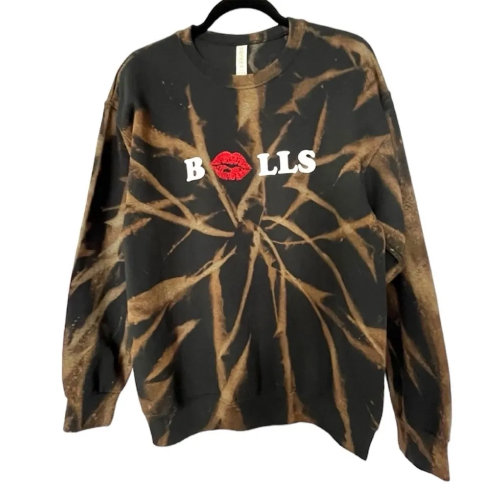 Buffalo Bills bleached glitter lip sweatshirt Black Size M - Image 3