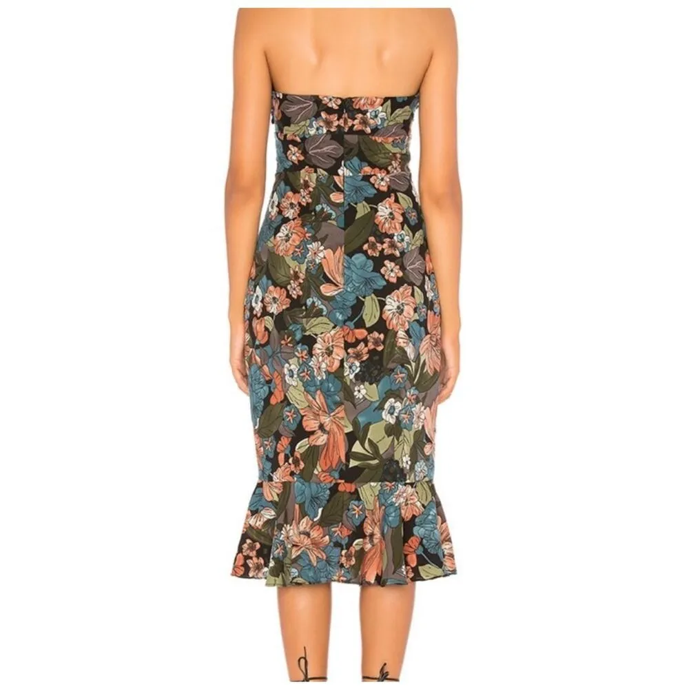 About Us Chloe Multicolor Floral Cut Out Front Strapless Midi Sundress Size XXS - Image 3