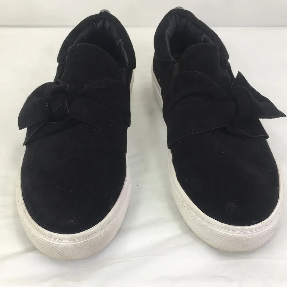 Steve Madden Frilie Suede Bow Slip On Fashion Sneakers Black Size 7 - Image 3