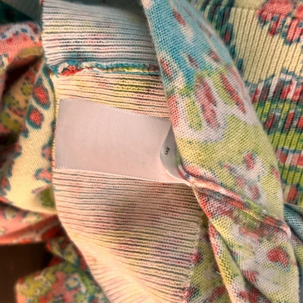 Talbots Paisley Cardigan‎ Blue Large - Image 10