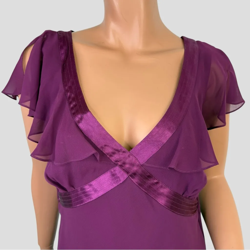 Bicé Whimsygoth Babydoll Sheer Dress Sz.14‎ Dark Fairy Romantic Plum Purple - Image 3