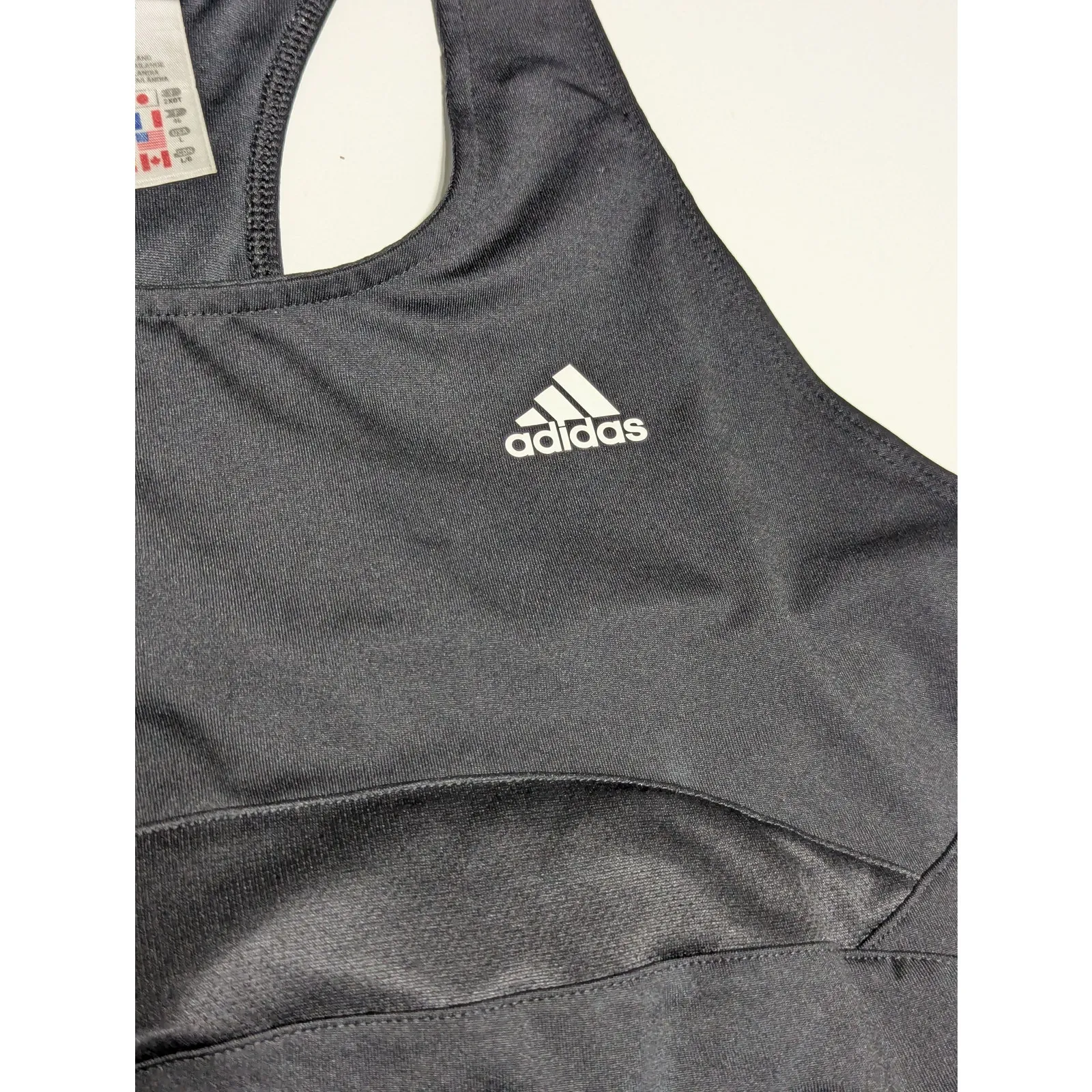 Y2K Adidas Black Racerback Tank Top Scoop Neck Womens Large Tennis Workout Gym - Image 3