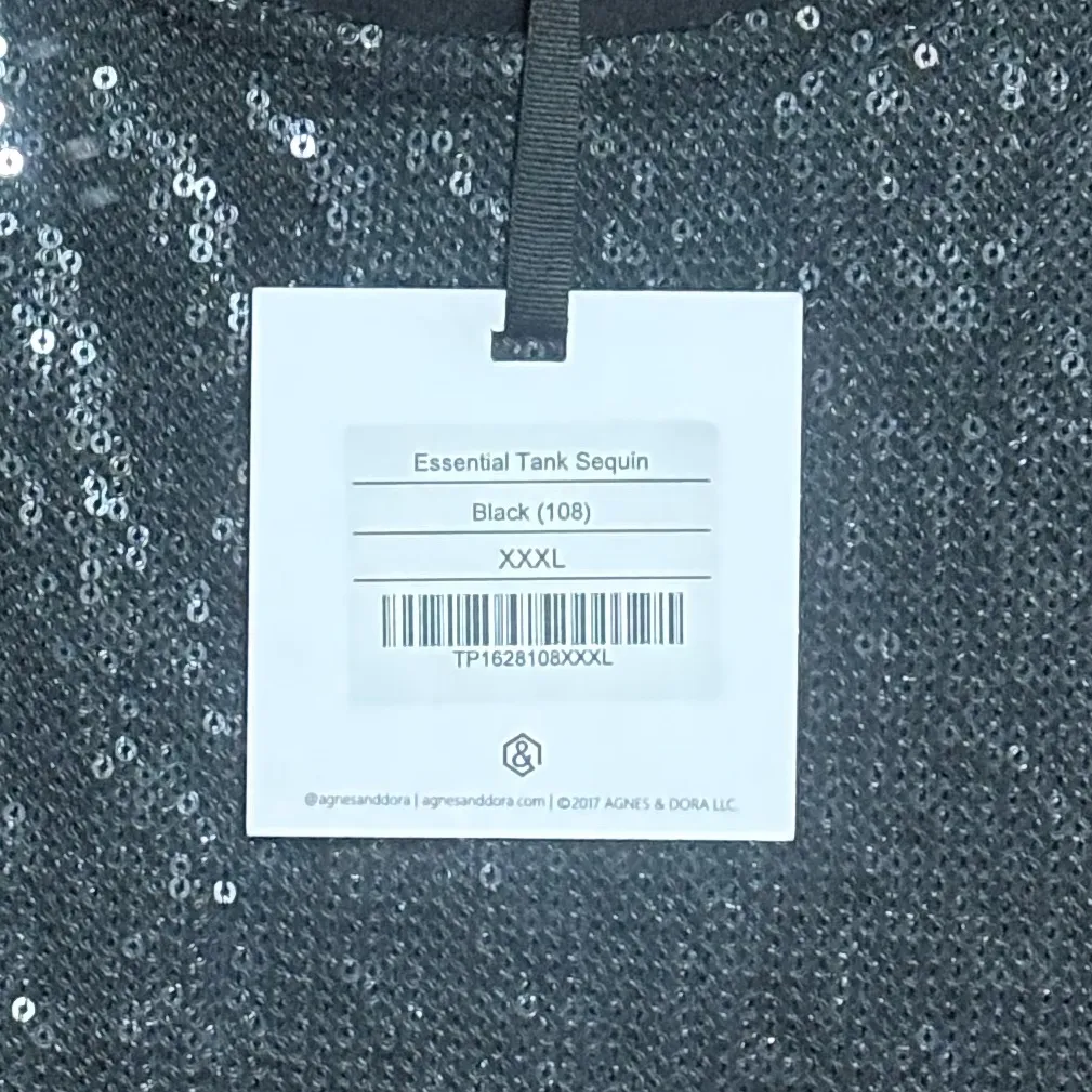 Agnes & Dora Shimmering Black Sequin Tank Top - Image 3