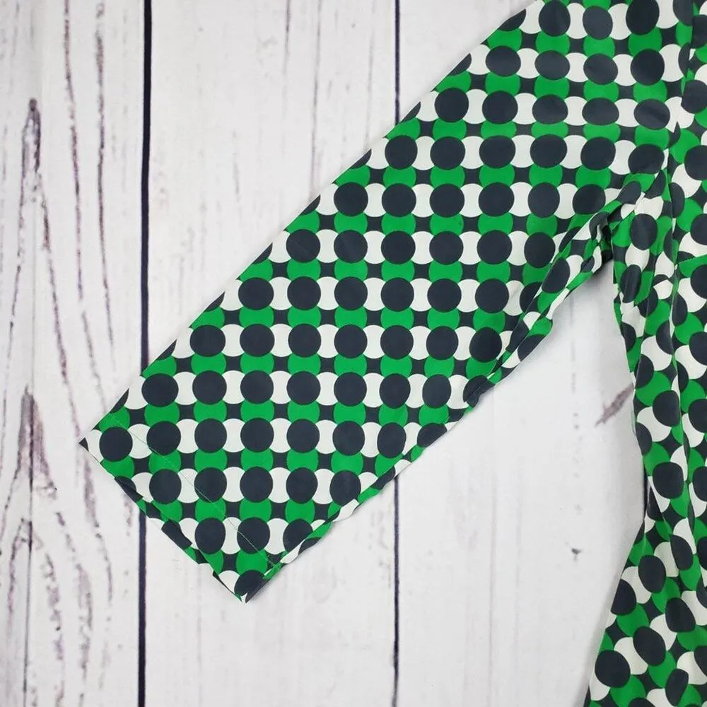 Old Navy Green, Navy Blue & White Geometric Long Sleeve Slip Dress Size XS - Image 5