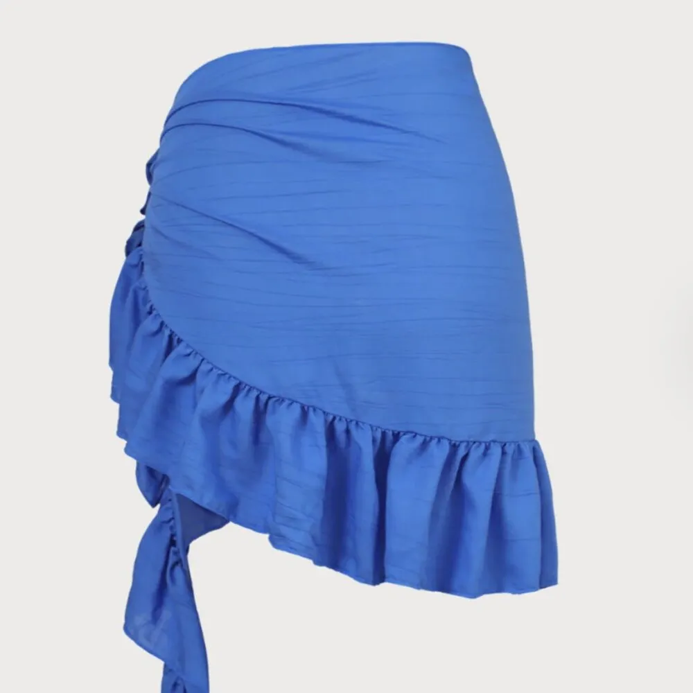 Berlook Blue Ruffle Cover up Skirt ONLY 28 Size L - Image 7