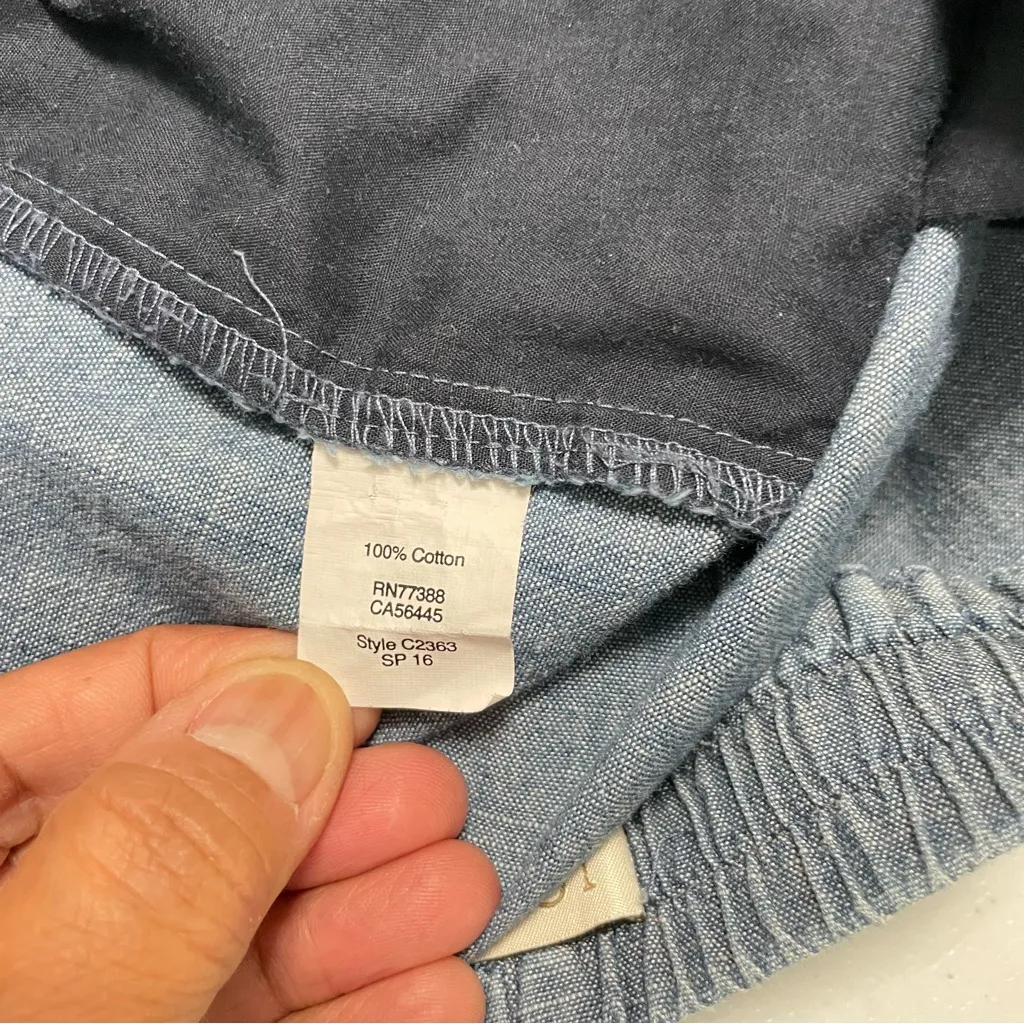 J.Crew Cotton Pull-On Ankle Pants Size 8 Blue Tapered Barrel Leg Coastal - Image 7