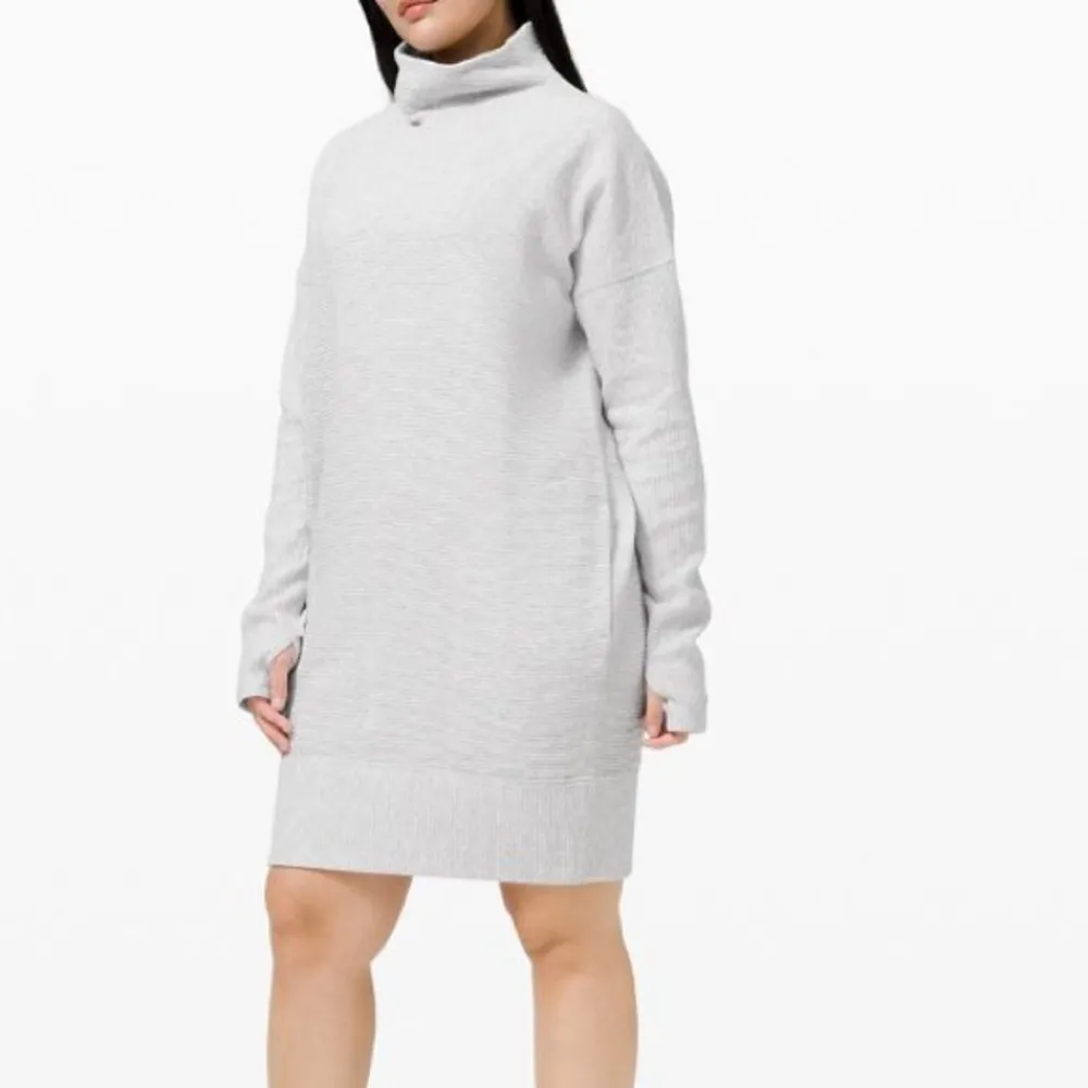 NWOT Lululemon Call for Cozy Sweater Dress Heathered Core Ultra Light Grey - Image 2