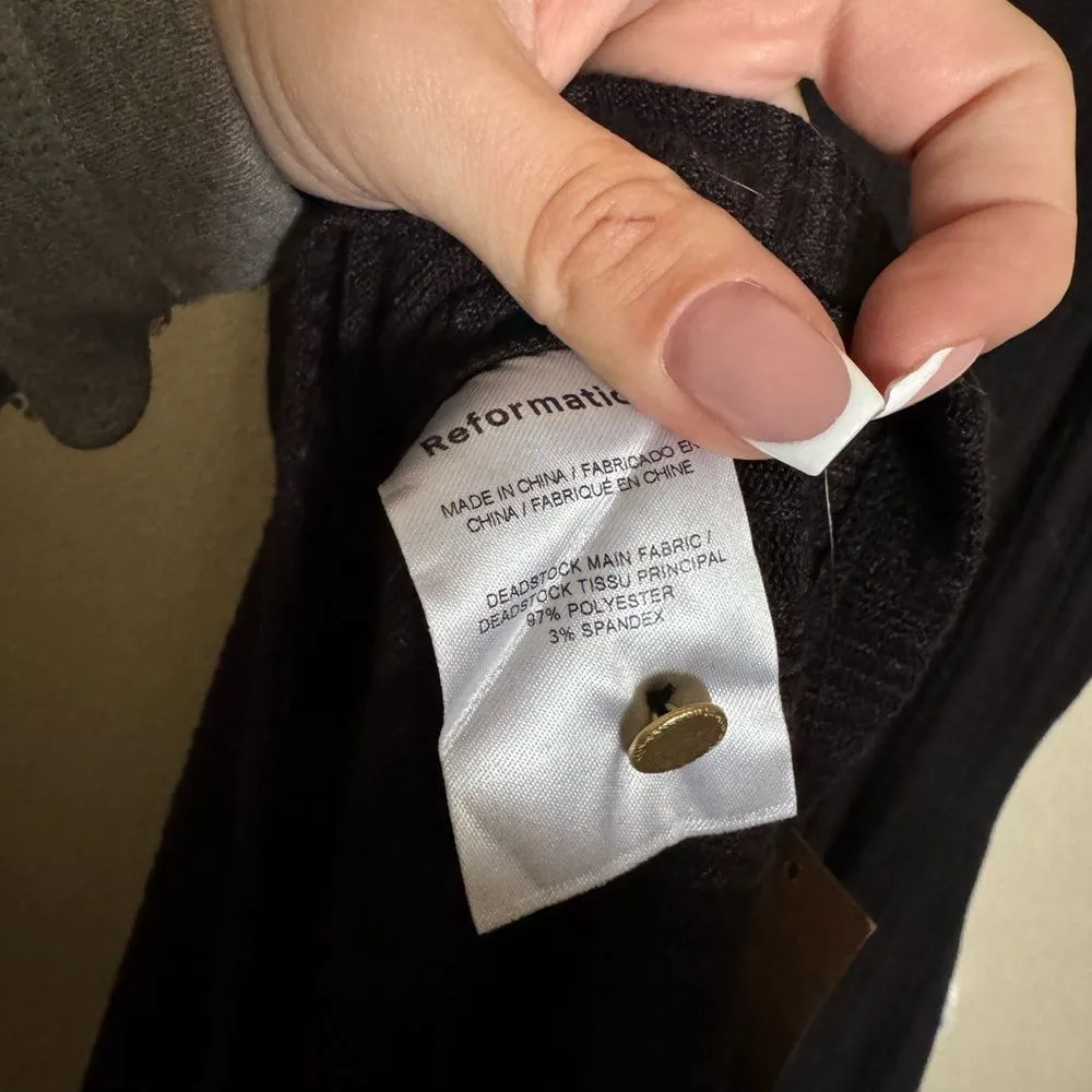 Reformation Townes Knit‎ Maxi Dress Keyhole Sz Medium Black NEW - Image 7