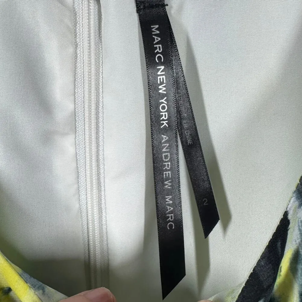 Marc New York Dress Women 2 Blue Yellow NWT Floral Maxi Wedding Guest Spring - Image 6