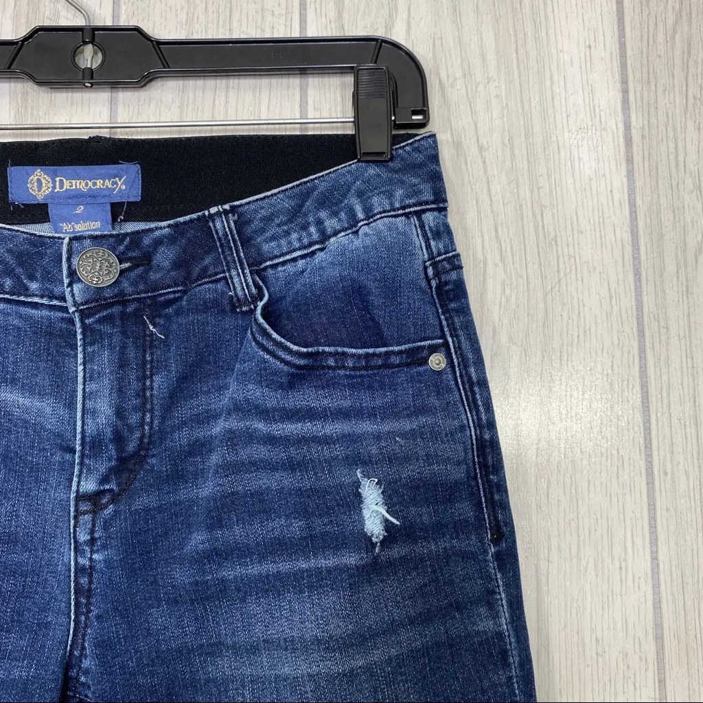 Democracy “Ab”solution Girlfriend Jeans Frayed Raw Hem size 2 - Image 7