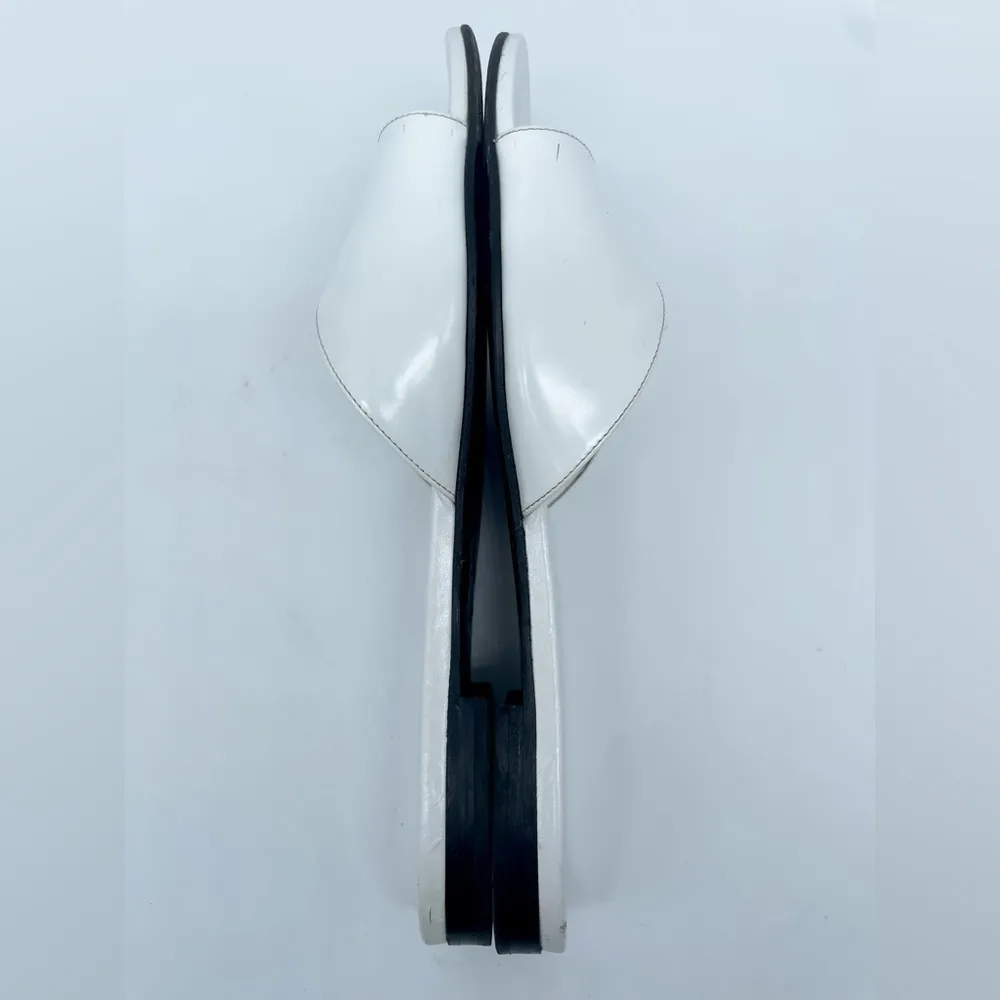 Prada White patent leather logo slide sandals EU 38.5 - Image 5