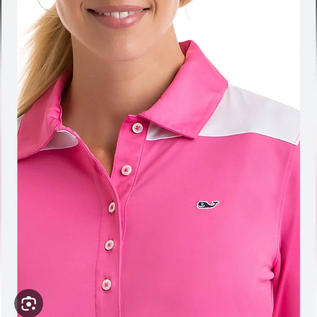 Vineyard Vines Performance Long Sleeve‎ Pink XS Polo coastal preppy golf - Image 2