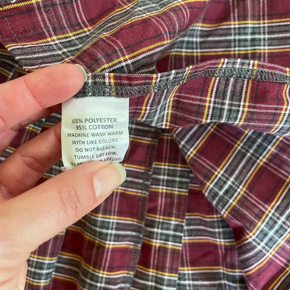 Red Pleated Plaid Wrap Mini Skirt Size Juniors 16 - Image 9