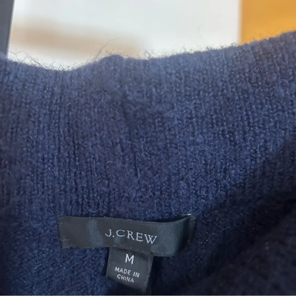 J. Crew Merino Wool Alpaca Sweater Pants Knit Cabincore Geometric Fair Isle Sz M - Image 4