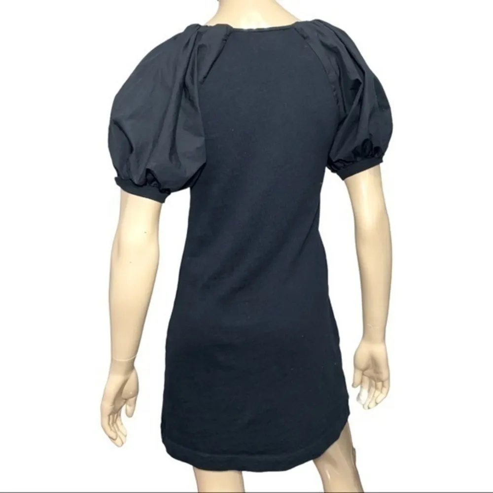 Maeve Anthropologie Women’s Size XS Black Puff Sleeve Annika Knit Cotton Dress - Image 5