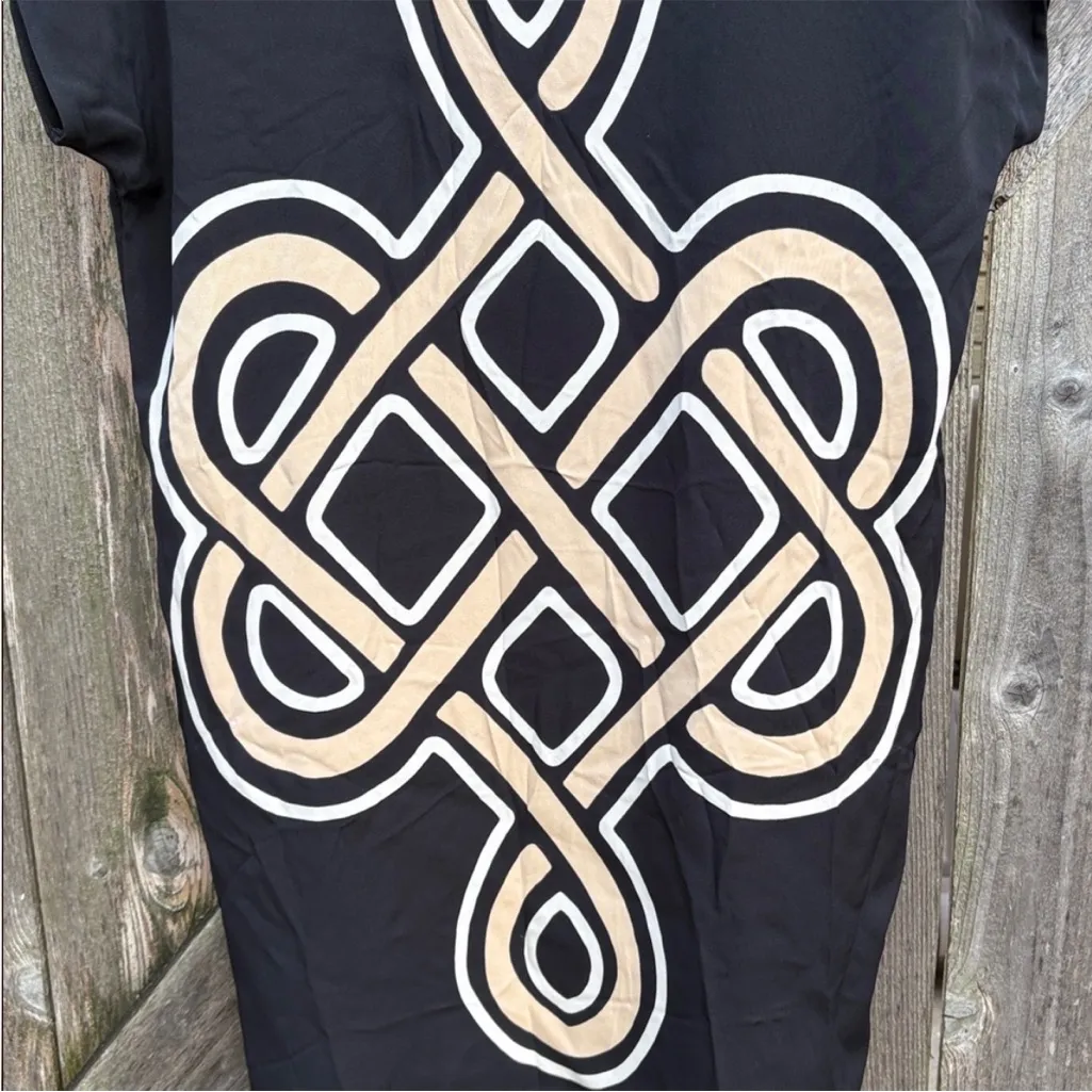 Diane Von Furstenberg Popover Silk Blend
Dress Black Cream Generous Small - Image 2