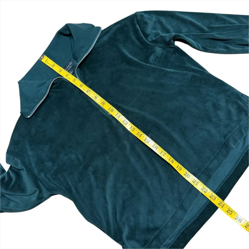 House of Harlow 1960 Pullover Womens small Green Velour Sleepwear Quarter Zip - Image 5