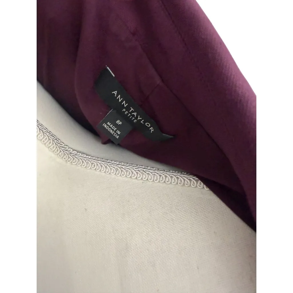 ANN TAYLOR Purple Plum Blazer Jacket Size 8P - Image 3