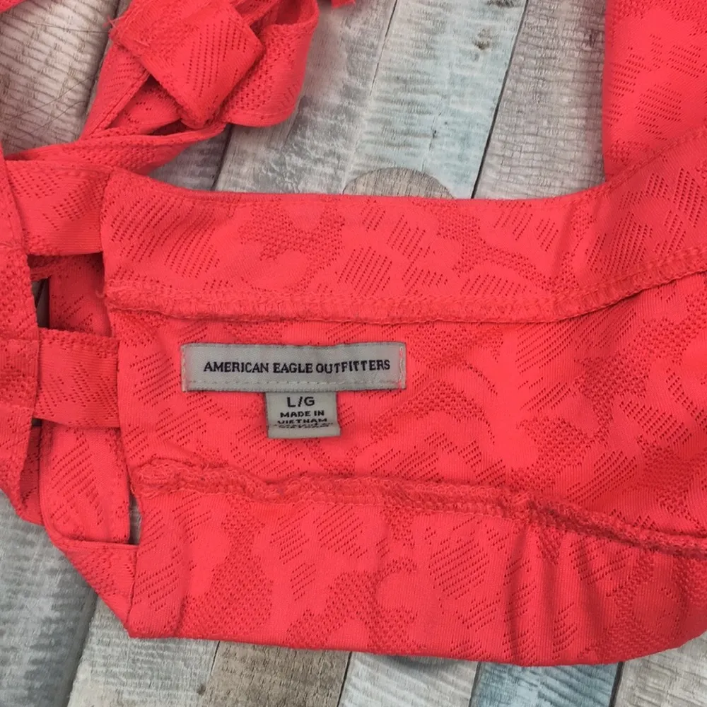 Lace Textured Orange Bandeau Top - Image 5