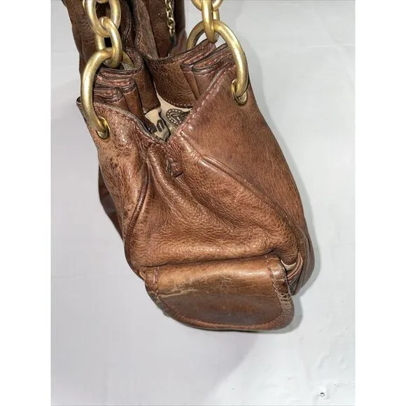 Vintage Y2K Juicy Couture Brown Leather Bag‎ Purse Logo Heart Meduim - Image 6