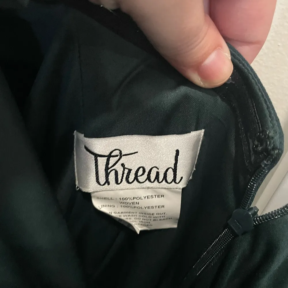 Thread‎ Strapless Scoop Back Maxi Dress With Front Slit Size M Green Size M - Image 6