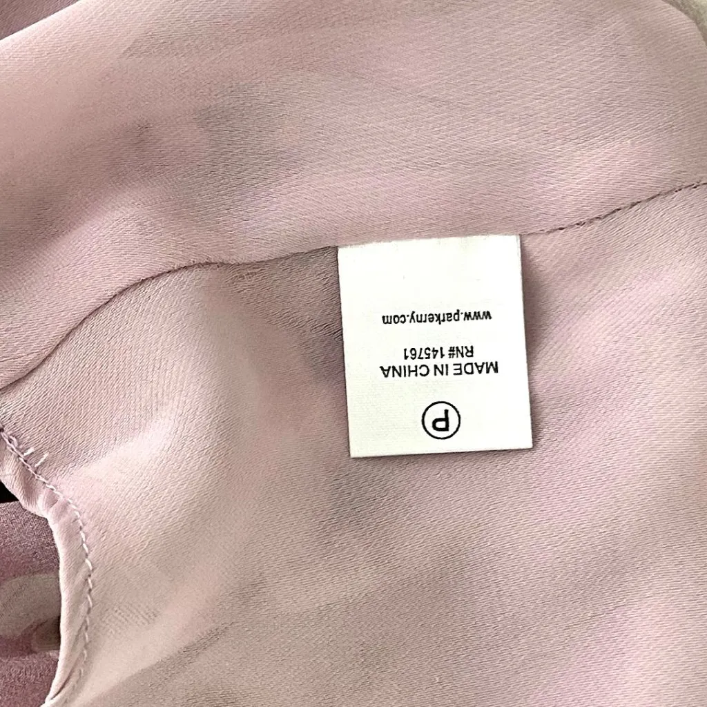 Parker Blurred Floral Silk BabyDoll Top in Pink Size M - Image 5