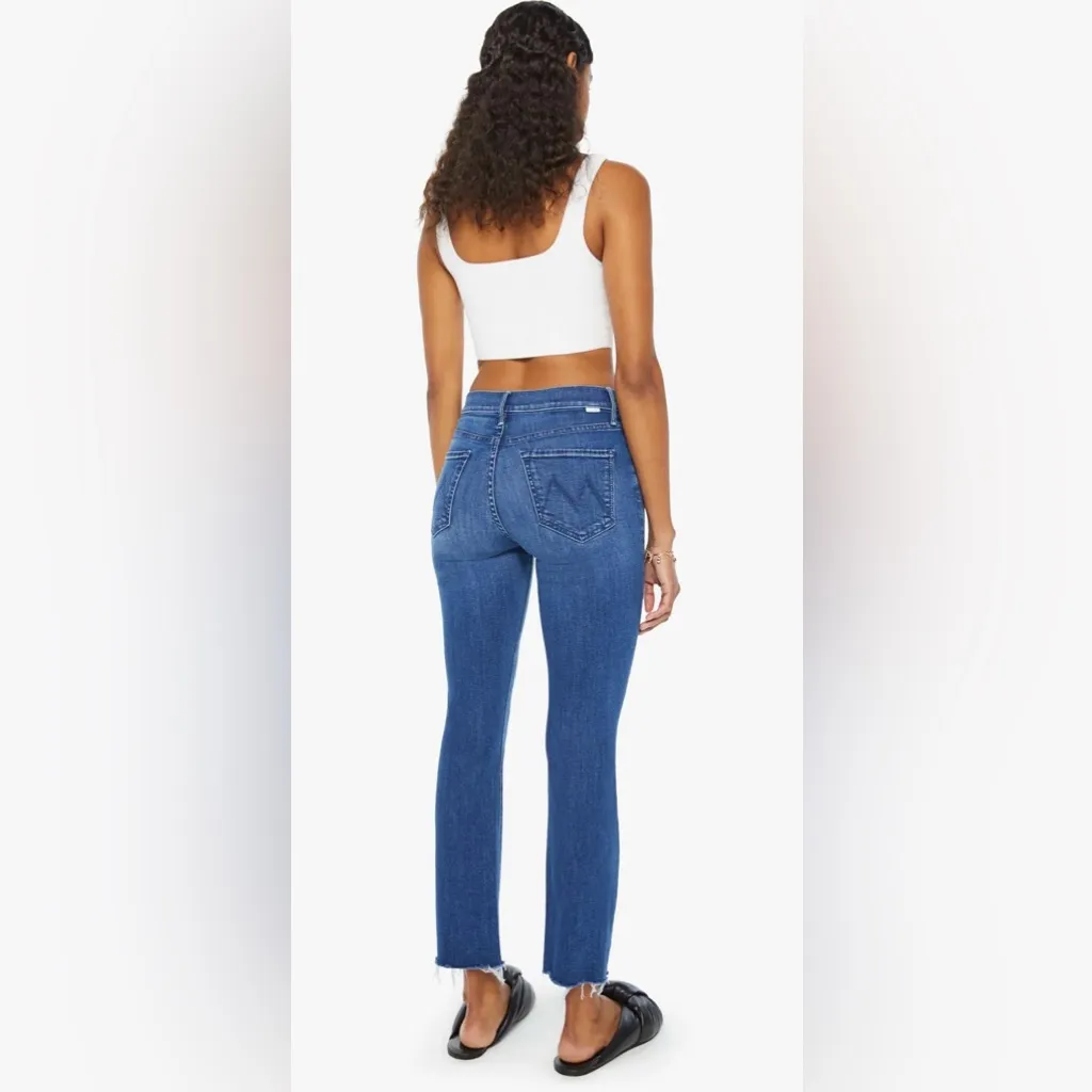 Mother Jeans NWT Mid Rise Dazzler Ankle Fray Fancy Meeting You Here Size 31 Blue - Image 3
