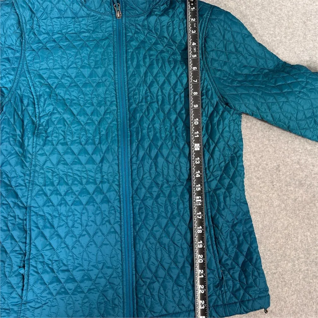 Lands' End  Women's M Teal Blue Quilted Primaloft Packable Jacket - Image 10
