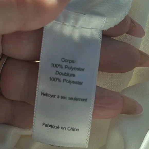 ASTR White Big Flowers Crochet Embroidered Wedding Mini Dress XS - Image 12