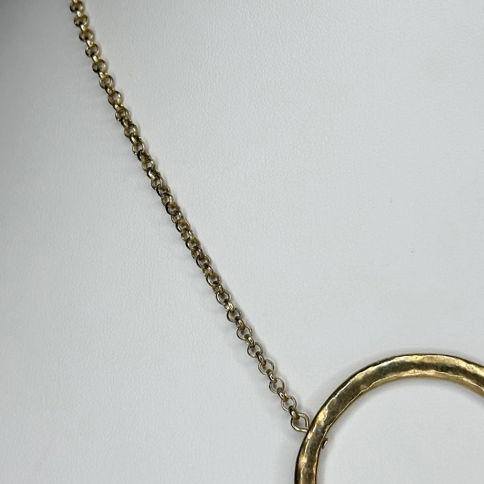 Chicos Hammered Metal Boho Pendant Necklace Gold Tone Adjustable ✨ - Image 5