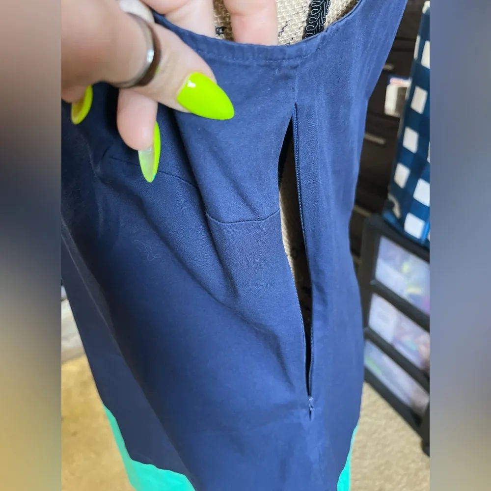 STS Sail To Sable Shift A Line Mini Dress Navy Teal Nautical‎ Summer Coastal - Image 7