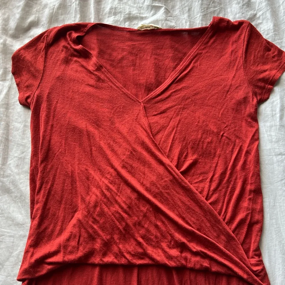 Red orange surplice blouse Size XS - Image 2