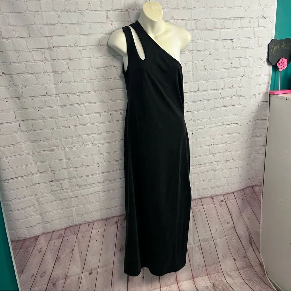 Hansen&Gretel black asymmetric maxi dress sexy Suvari size large one shoulde - Image 13