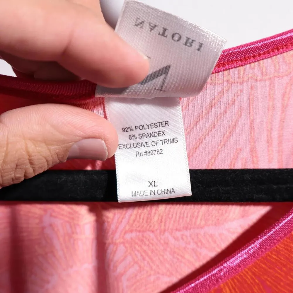 Natori Womens Floral Print Kimono Caftan XL Multicolor Tropical Mumu Lounge Robe - Image 5