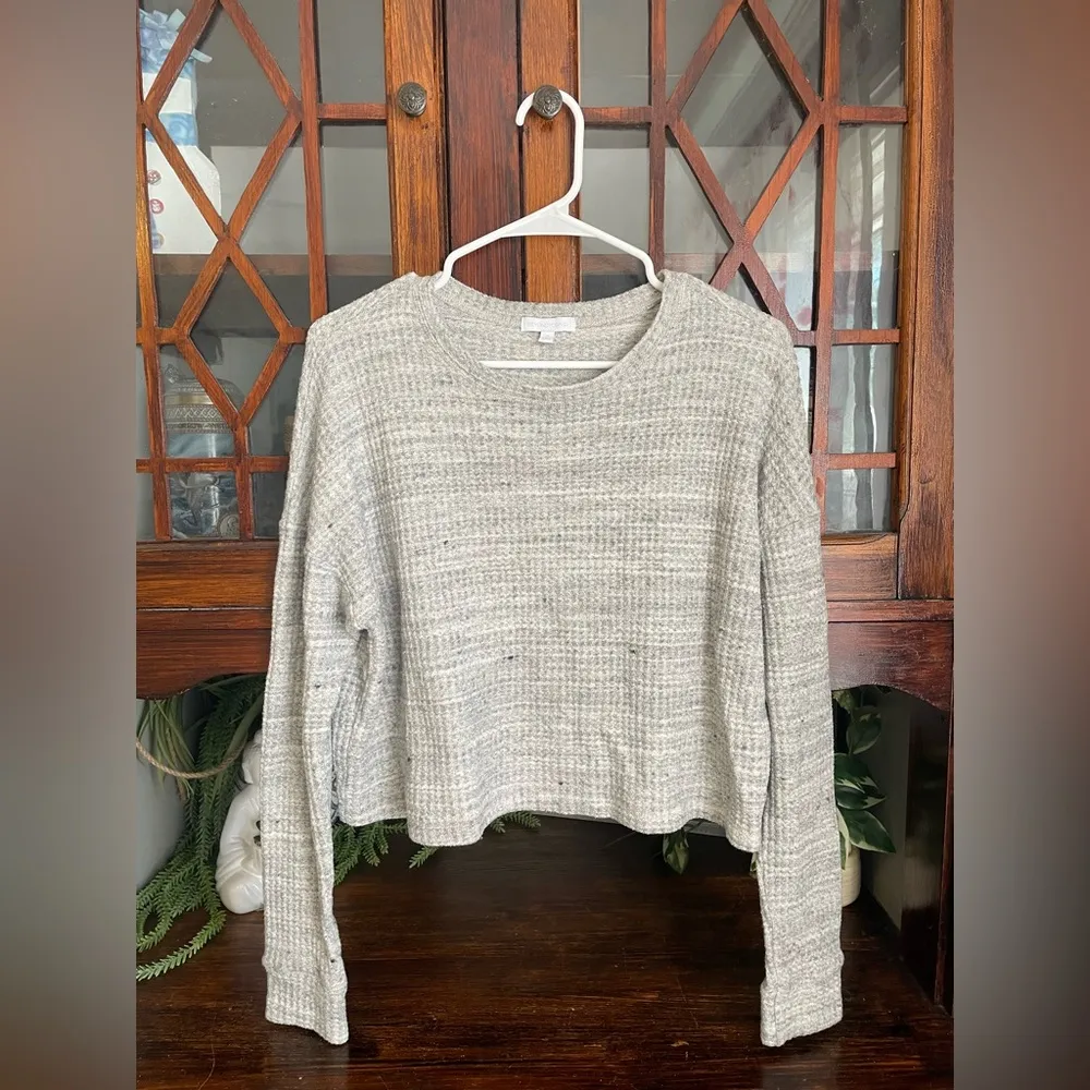 Beyond Yoga Brushed‎ Up Crop Waffle Knit Pullover Size Medium - Image 2