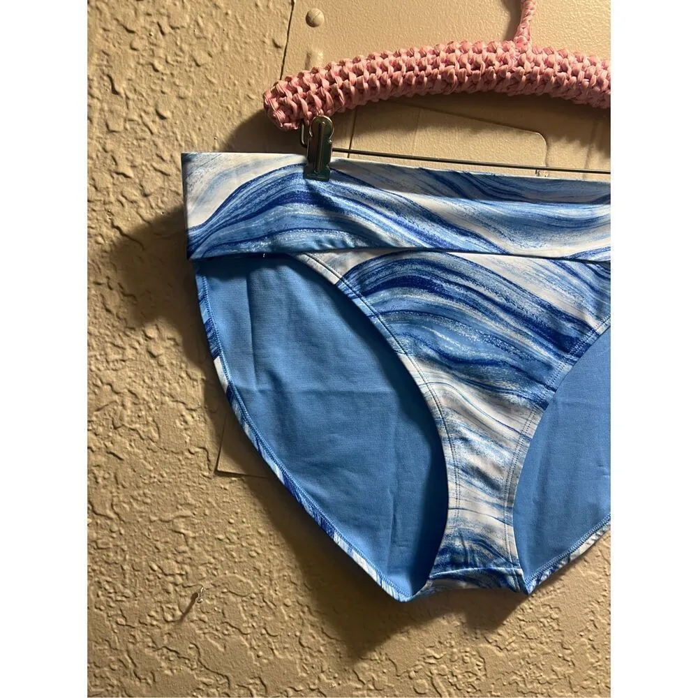 Outdoor Oasis Blue Marble Medium Coverage Swimsuit Bottom Woman’s 1X NEW - Image 2