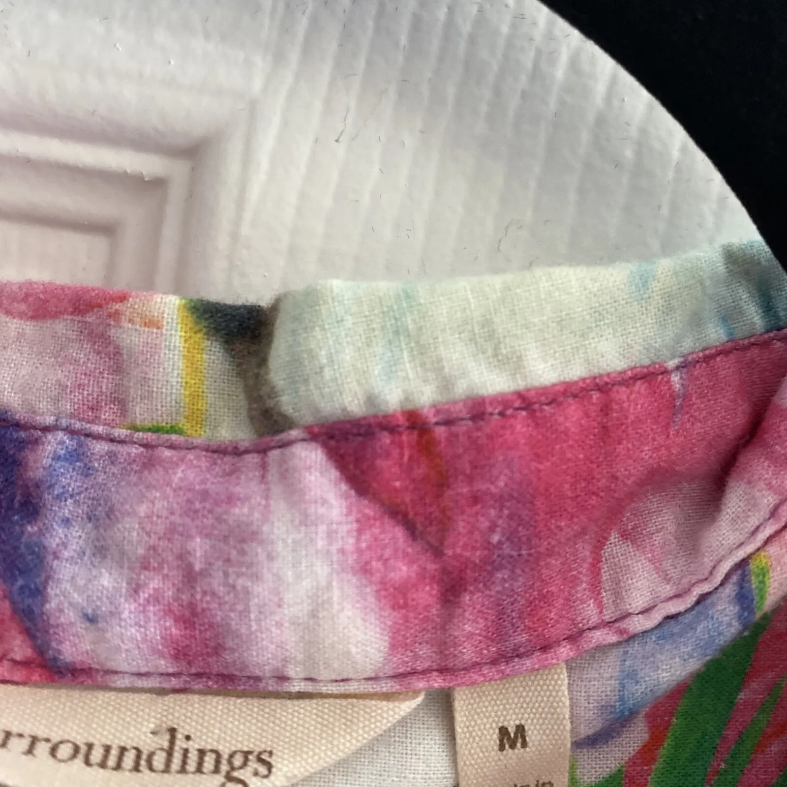 Soft Surroundings Women's Medium Colorful Button Up Casual Art to Wear Tropical - Image 5