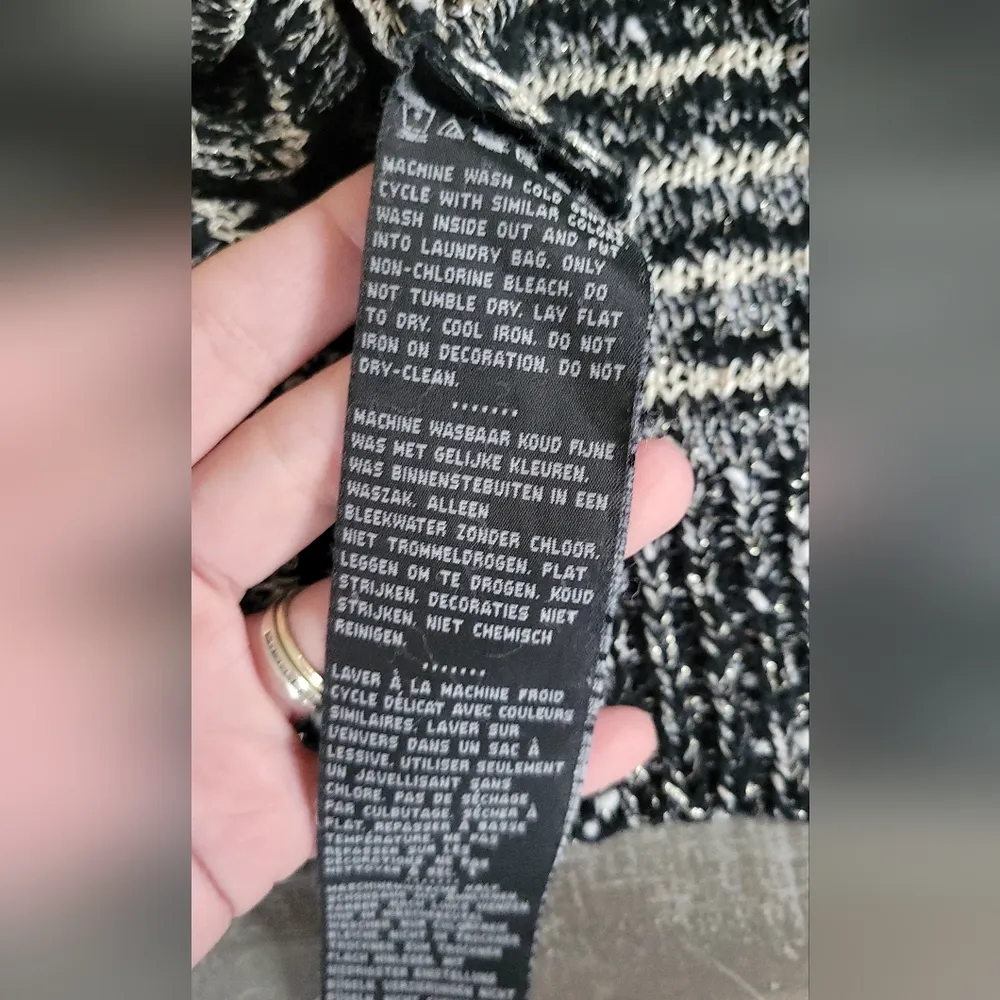 Harley Davidson Sparkled Striped Sweater Size L *flawed* Silver Size L - Image 11