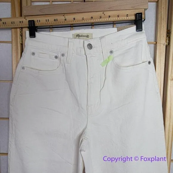 NEW Madewell The Perfect Vintage Wide-Leg Crop Jean‎ Tile White, 27 - Image 9