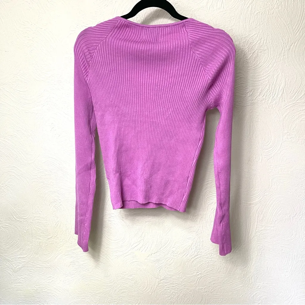 Pink Rose Ribbed Knit Top - Image 3
