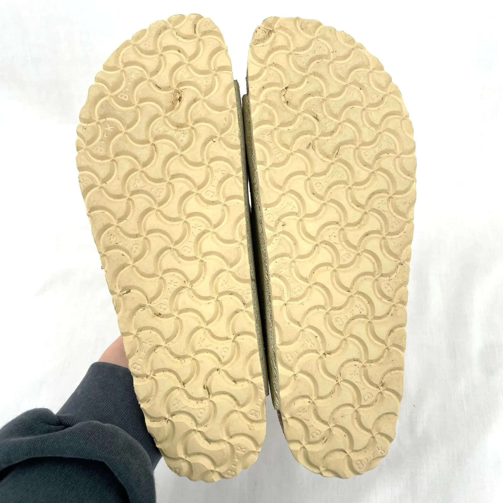 Birkenstock Arizona Sandal Washed Metallic Cream Gold Crackle Neutral Size EU 41 - Image 8