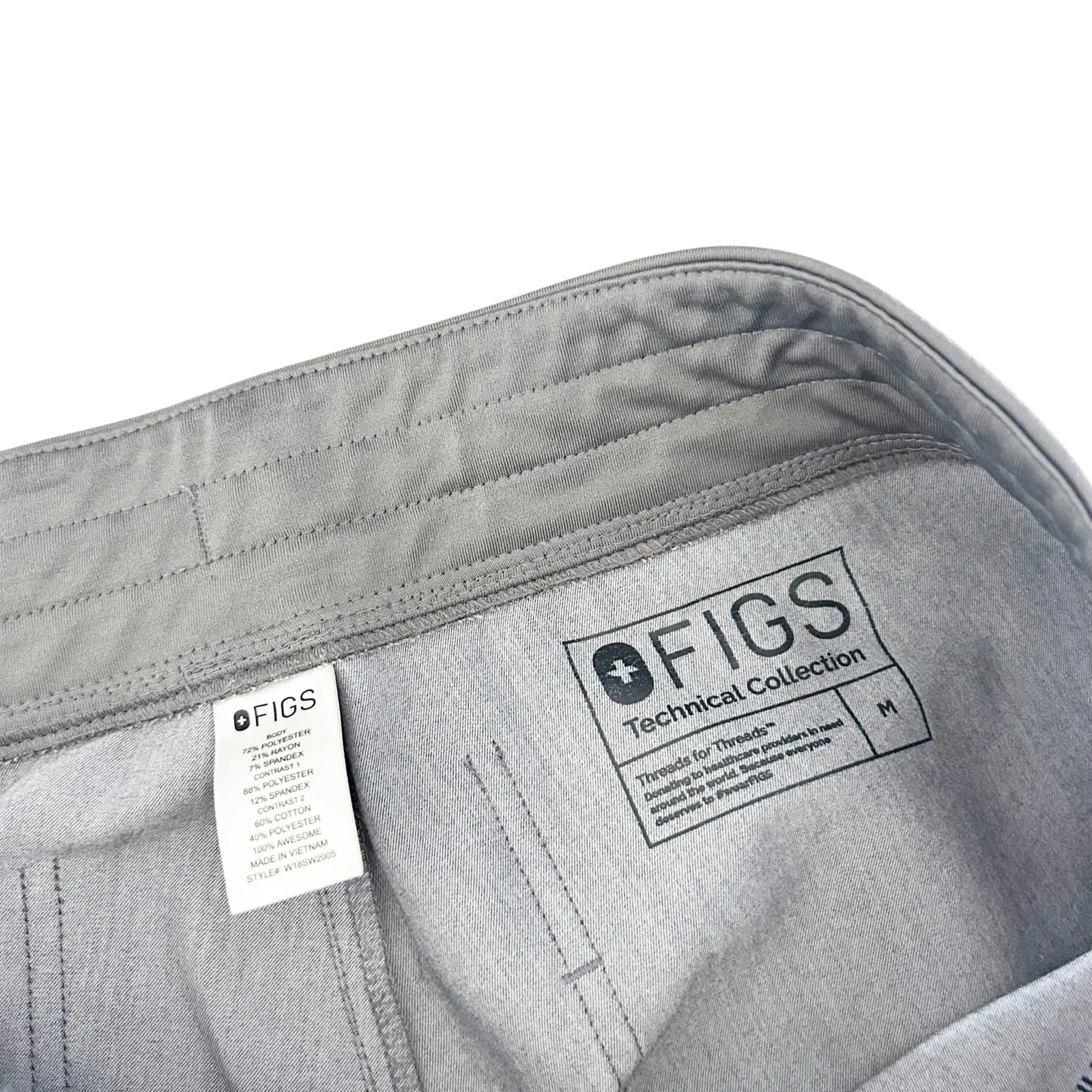 Figs Gray Zamora Jogger Scrub Pants Sz M - Image 2