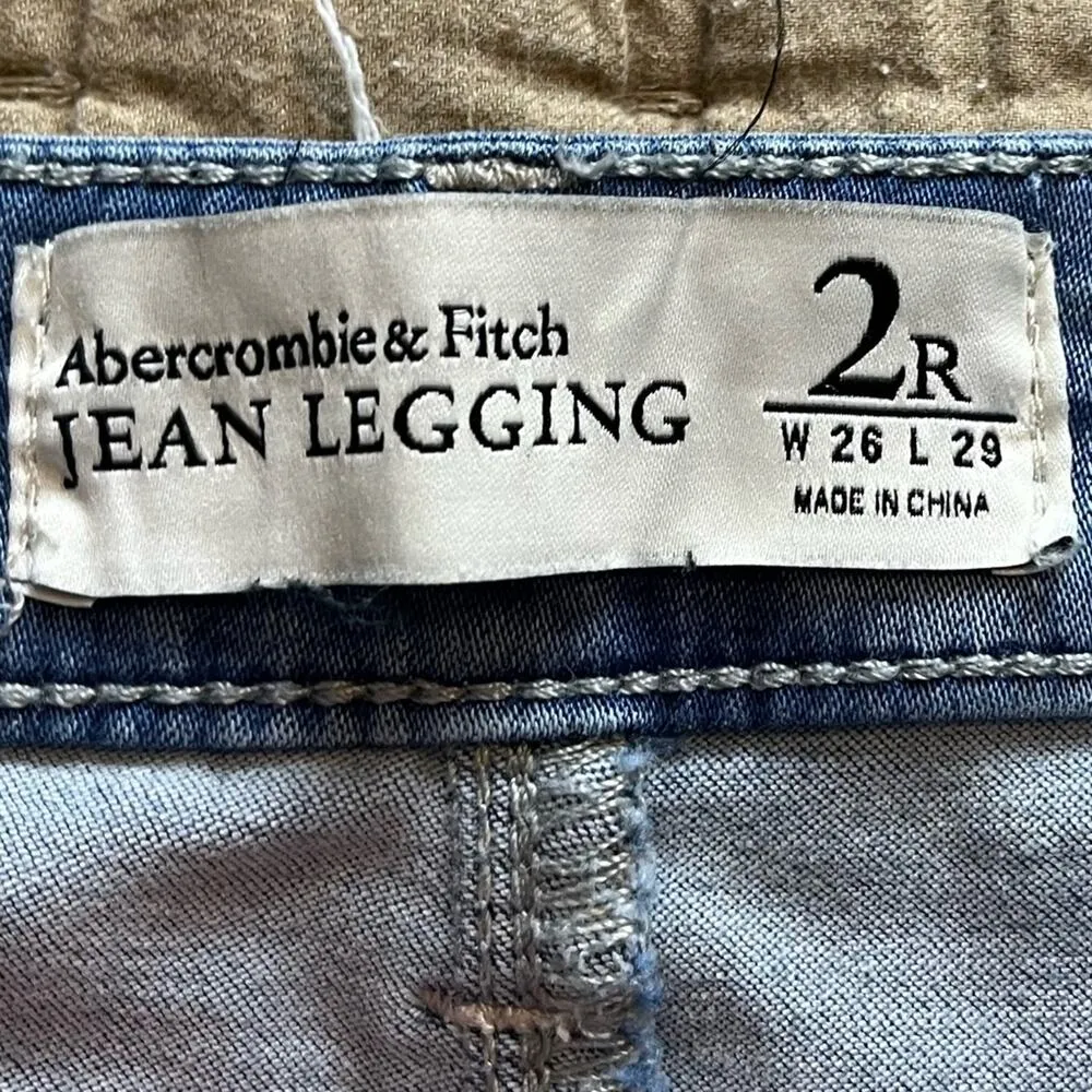 Abercrombie & Fitch Jean Jegging Distressed Mid Rise Skinny Women’s Size 2R - Image 5