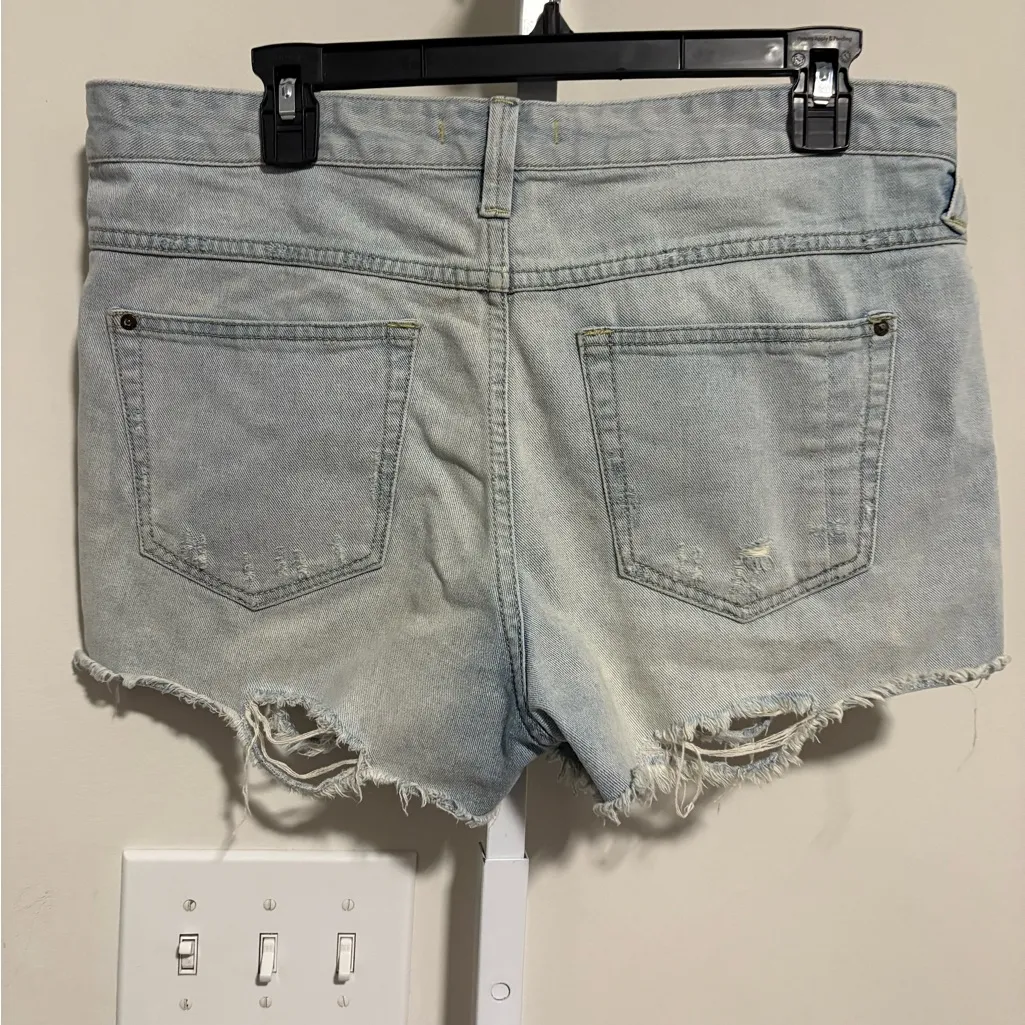 Free People Light Blue Jean Shorts - Image 4