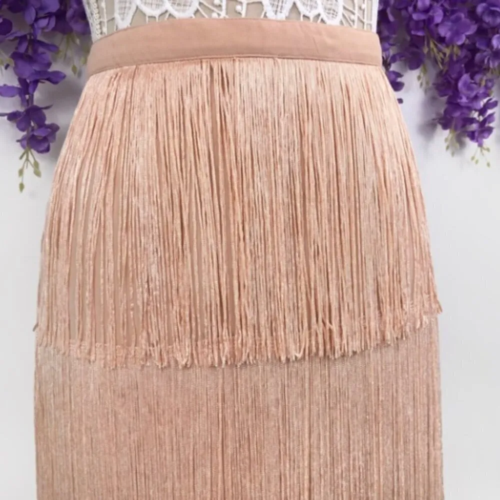 30. ANTHROPLOGIE Maeve Velma Fringe Midi Skirt 2 small - Image 5