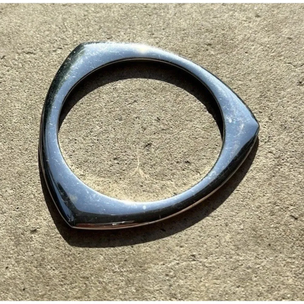 Vintage Rounded Bangle Square Geometric Shape Silver Tone Bracelet Sz 7.5” - Image 8