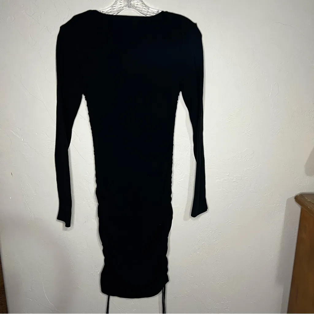Lioness Black Easy Village Long Sleeve Cinched Sides Sweater Dress - Image 10