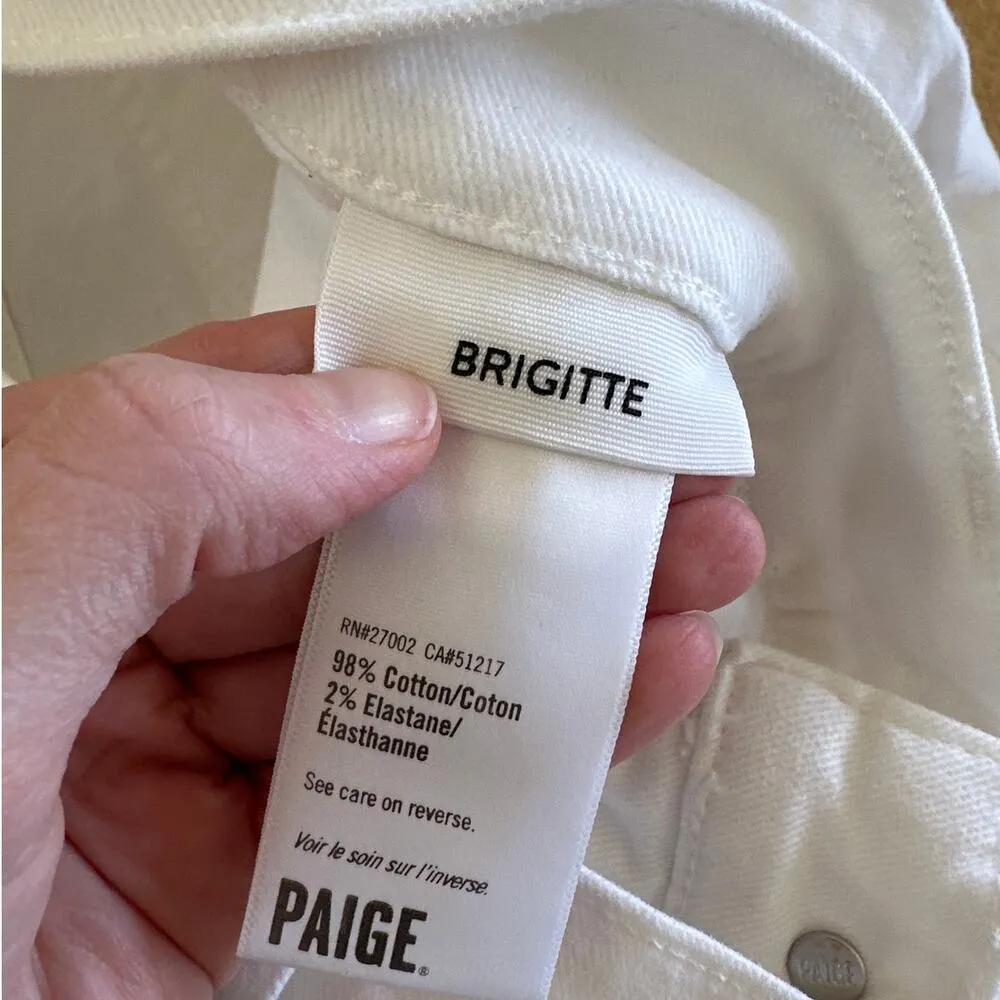 PAIGE - Brigitte Straight Leg Jeans in White - Image 4